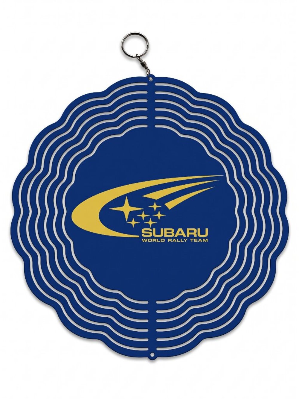 10" Subaru World Rally Team Kinetic Wind Spinner - Blue Metal Yard Decor